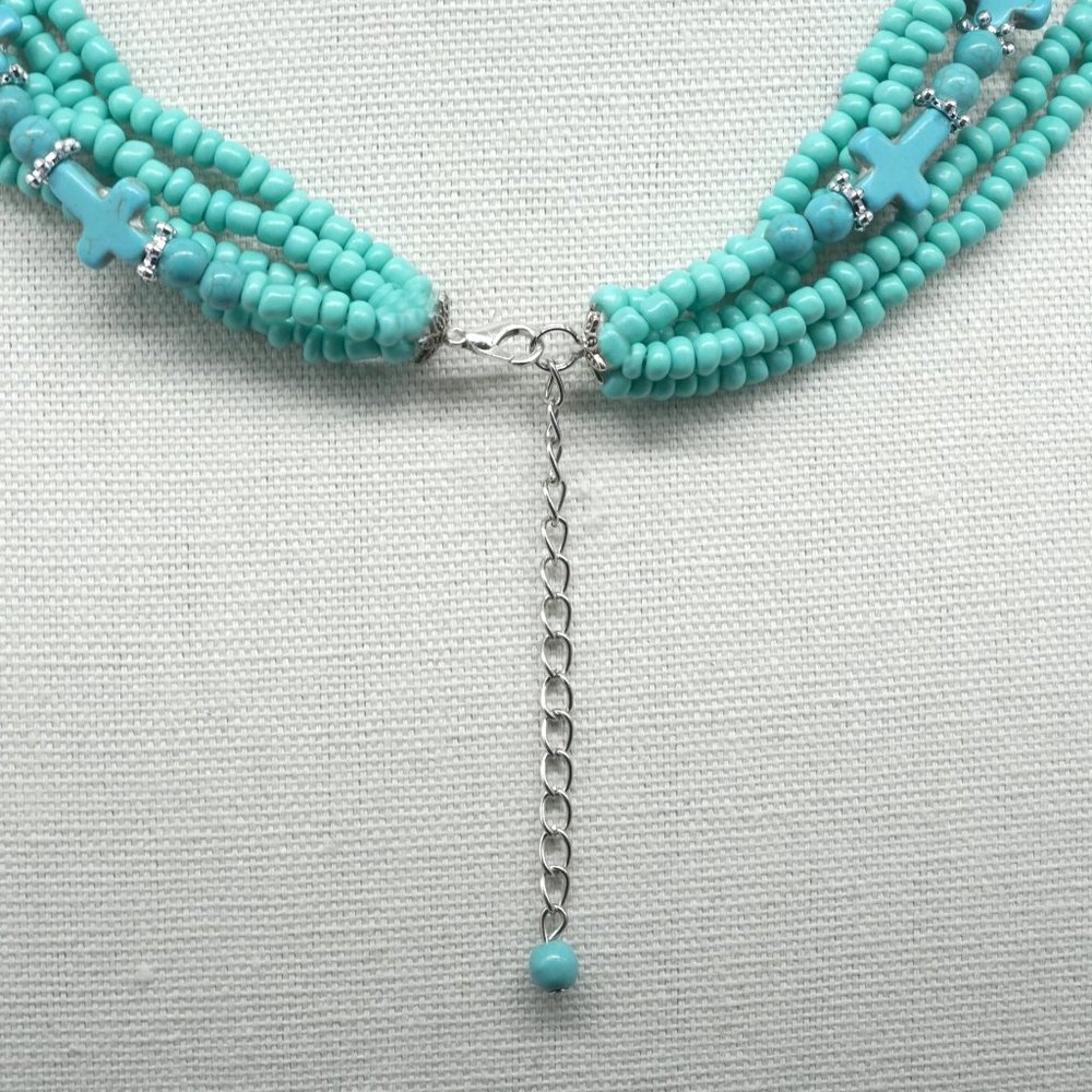 🎉HOSTESS PICK🎉 Turquoise Necklace with beads & crosses. - Picture 5 of 5